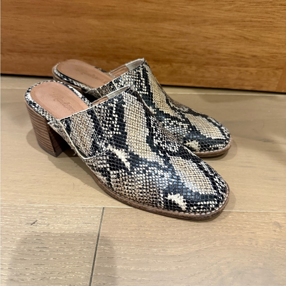 Madewell Snake Print Mules